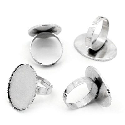 Antiikhõbedane sõrmuse toorik alaga/25x18mm