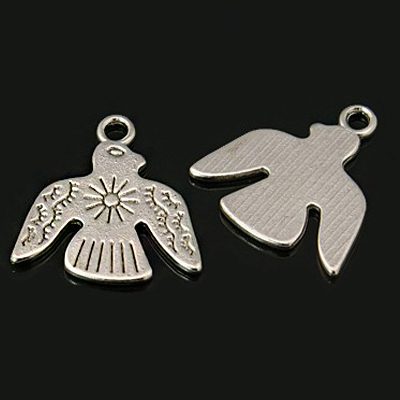 Antiikhõbedane ripats/ lind ja päike