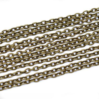 Antiikpronks kett/3x2mm/50cm