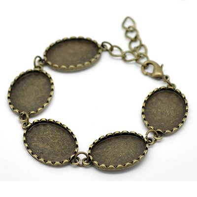 Antiikpronksi värvi käevõru toorik/alaga24x18mm