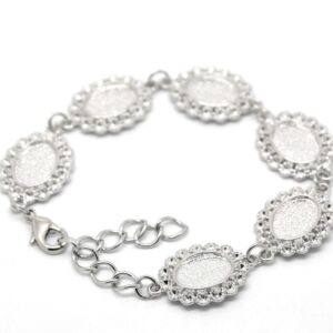 Hõbedane käevõru toorik/alaga 14x10 mm