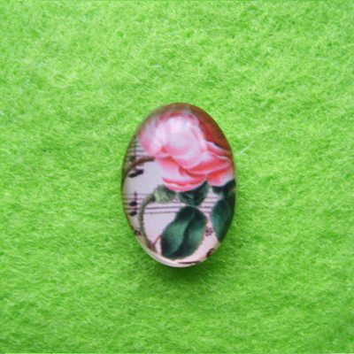 Klaaskamee roosiga 18x13mm