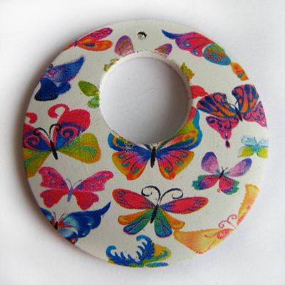 Puidust ripats liblikate pildiga/50mm